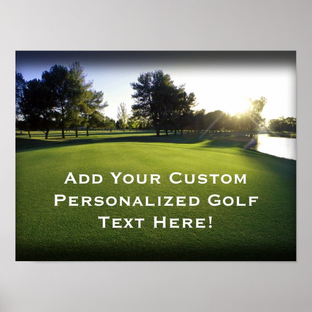 Póster Curso de Golfe Verde no amanhecer (Frente)