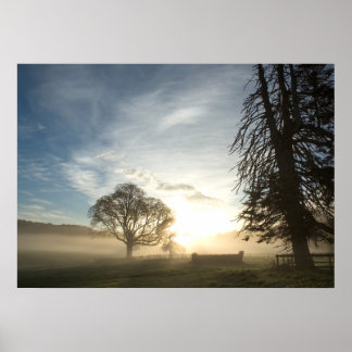 Póster Curso entre países ao amanhecer