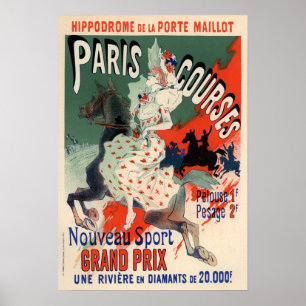 Poster Cursos de Paris por Jules Chéret