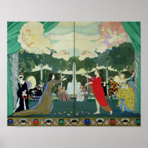Póster Curtain Design for the 'Free Theatre' in