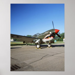 Póster Curtiss P-40 Warhawk, em festival aéreo de