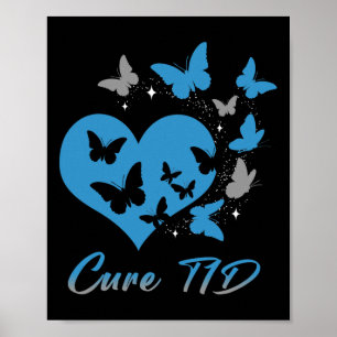 Poster Curto T1D Tipo 1 Guerreiro do Dia da Consciência d