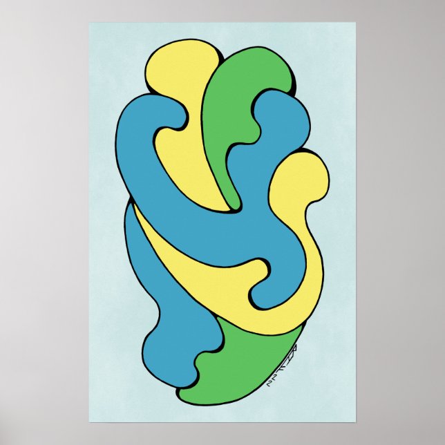 Poster Curvas de Embrasão (Amarelo, Azul, Verde) (Frente)
