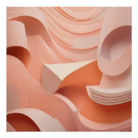 Curvas de Pêssego abstrato - Arte de Parede Modern