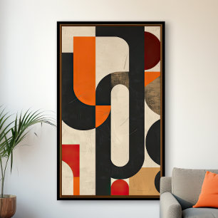 Poster Curvas e ângulos abstrato: Um moderno século Médio