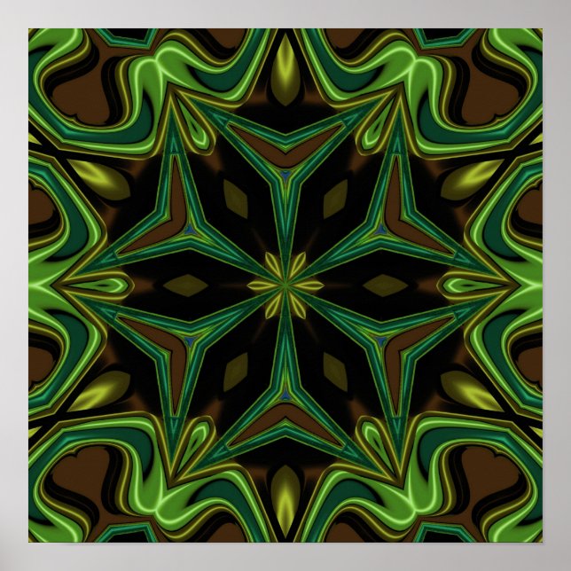 Poster Curvas e ângulos de Mandala (Frente)