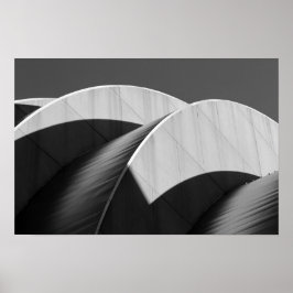 Póster Curvas e Sombras do Kauffman Center Preto e Branco