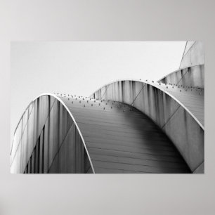 Póster Curvas preto e branco Center Kansas City de