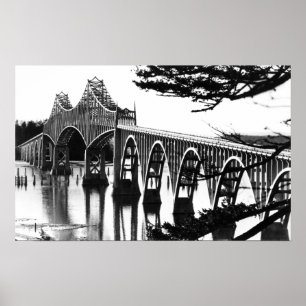 Póster Curvatura de PhotographNorth da ponte da baía dos