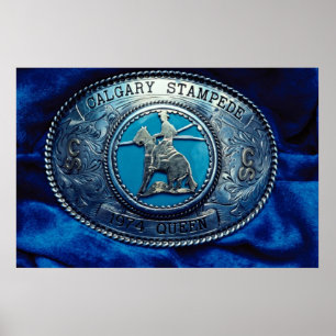 Póster Curvatura do troféu do rodeio do vaqueiro,