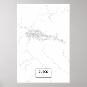 Póster Cusco, Peru (preto no branco)