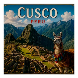 Póster 🧲 Cusco Peru Viagem Lembrança Para Viagens de Ave