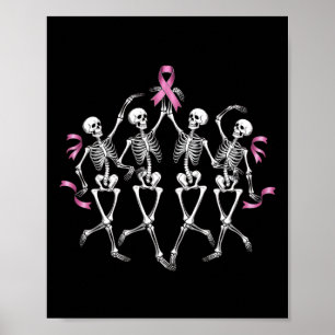 Poster Custo da Fita Rosa Rosa Rosa-Dançada com Esqueleto