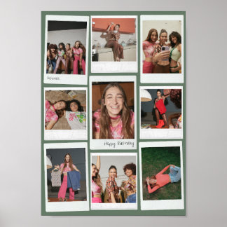 Poster Custom 9 Photo Polaroid Collage Print