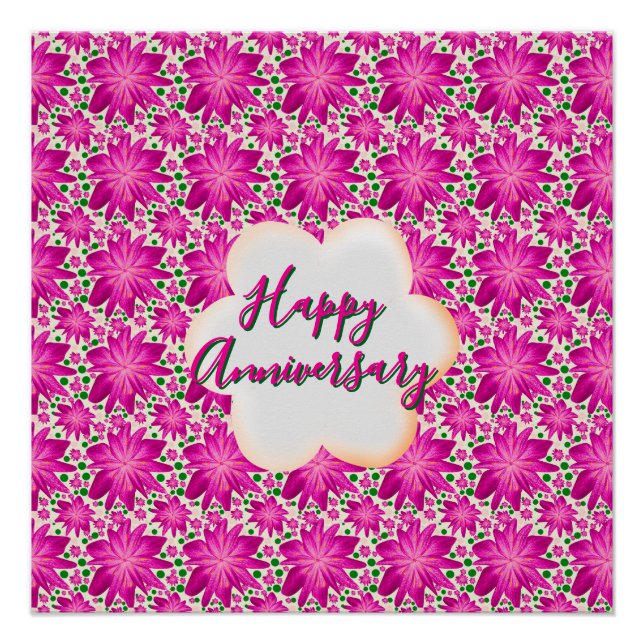 Póster Custom and personalized pink floral  (Frente)