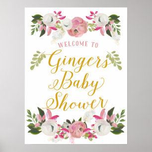 Poster Custom Baby Shower Door Sign Welcome