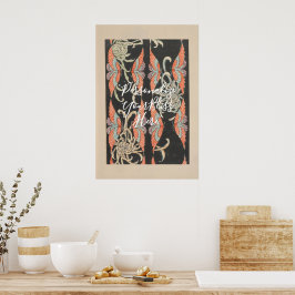 Poster CUSTOM Black & Red Butterfly Kaleidoscope Art 