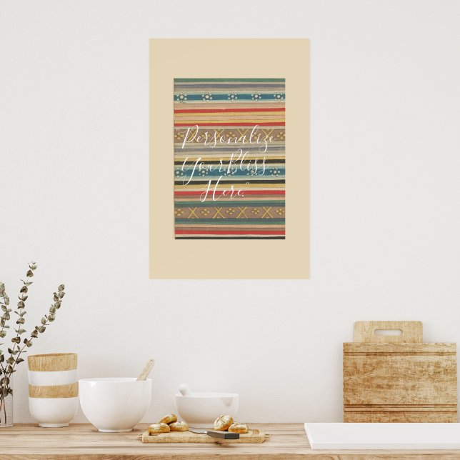 Poster CUSTOM Bold Geometric Japanese Pattern Print  (Cozinha)