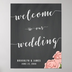 Poster Custom Chalkboard Wedding Reception Sign Print