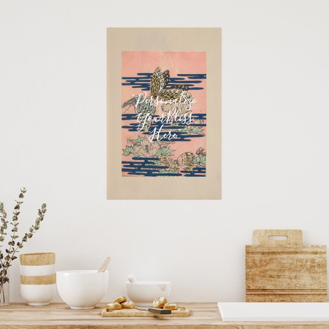 Poster CUSTOM Delicate Hime Kawaii Butterfly Art  (Cozinha)