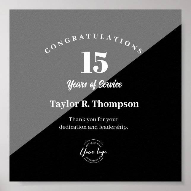 Poster Custom Employee years of service recognition logo (Frente)