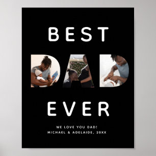 Poster Custom Fathers Day Photo Collage Best Dad Ever