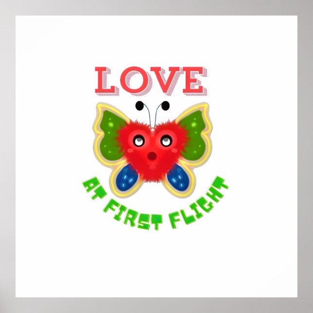 Poster Custom Fuzzy Heart Butterfly Gift (Frente)