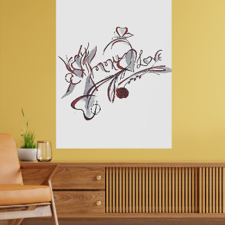 Poster custom hand-drawn calligraphy art
