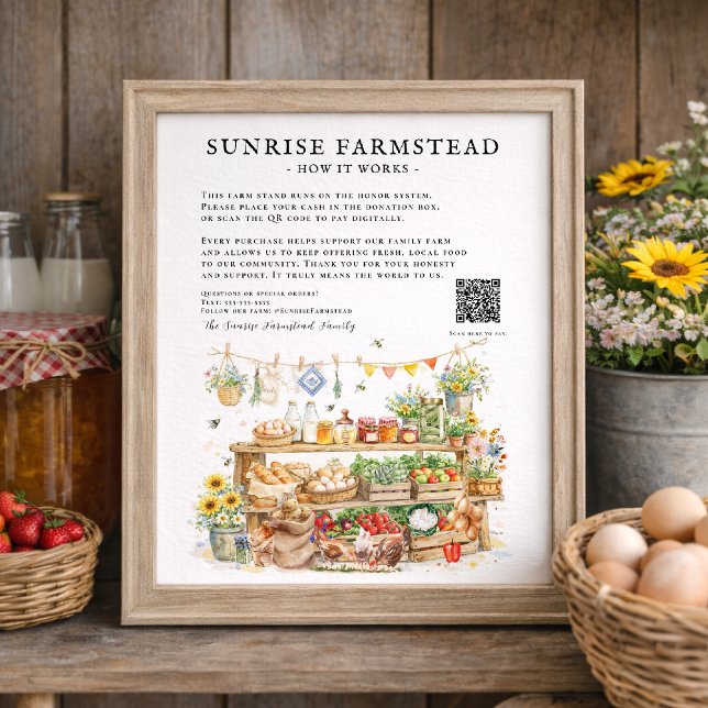 Poster Custom Honor System Farm Stand Sign (Criador carregado)