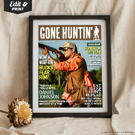 Poster Custom Hunting Magazine Cover, Funny Hunting Gifts