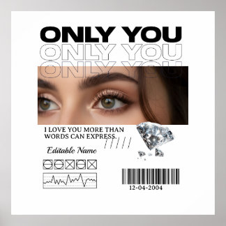 Poster Custom Image, name & Text | Personalized