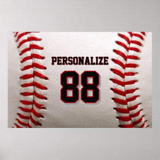 Poster Custom Jersey Number & Name Baseball Player Design
