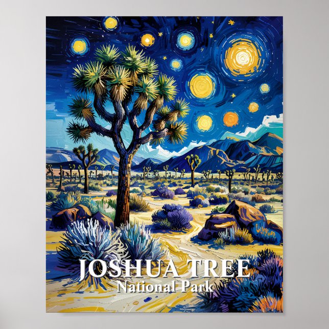 Poster Custom Joshua Tree Van Gogh Starry Night Modern (Frente)