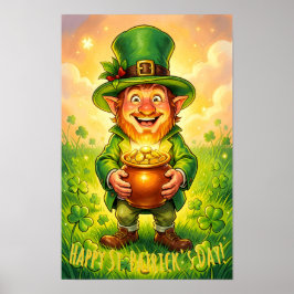 Poster Custom Leprechaun Gnome Happy St. Patrick's Day 