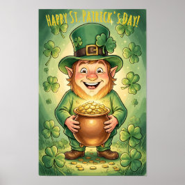 Poster Custom Leprechaun Gnome Happy St. Patrick's Day 