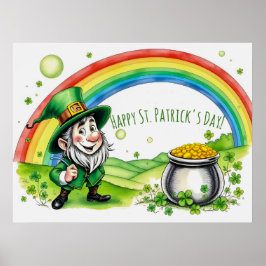Poster Custom Leprechaun Gnome St. Patrick's Day Shamrock