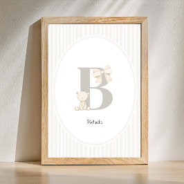 Poster Custom Letter B Nursery Wall Art - Baby Name Print