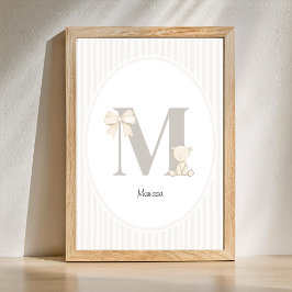 Poster Custom Letter M Nursery Wall Art – Baby Name Print