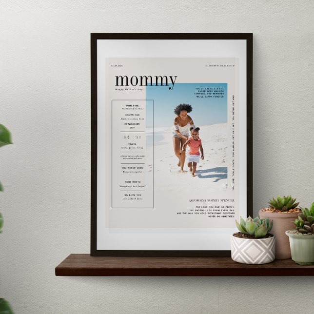 Poster Custom Mom Photo Keepsake Modern Design (Criador carregado)