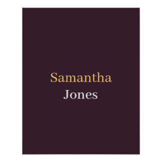 Póster Custom name minimalist modern burgundy