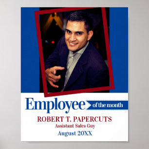 Poster Custom photo employee of the month certificate