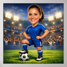 Poster Custom Photo-Face Soccer/Football Star Caricature