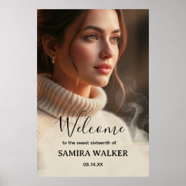 Poster Custom Photo Sweet Sixteen Birthday Welcome Sign