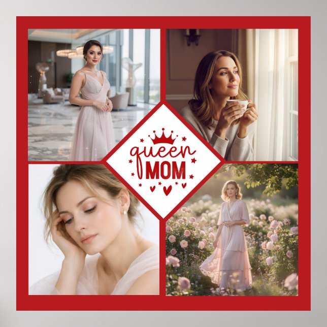 Poster Custom Queen Mom Photo Collage Keepsake (Frente)