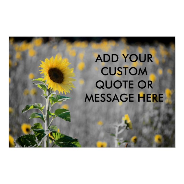 Póster Custom Quote Field of Sunflowers (Frente)