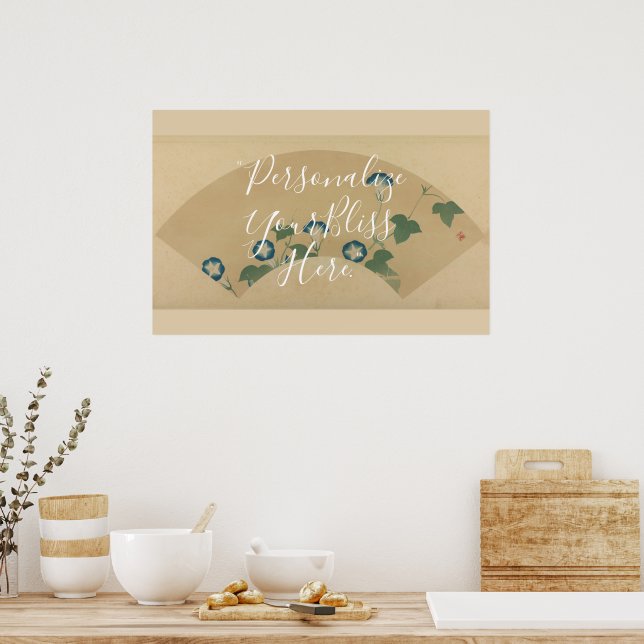 Poster CUSTOM Rinpa School Morning Glory Fan Pattern Art  (Cozinha)