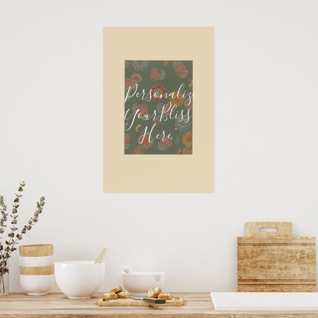 Poster CUSTOM Ryukyu Bingata Kimono Pattern Print  (Cozinha)