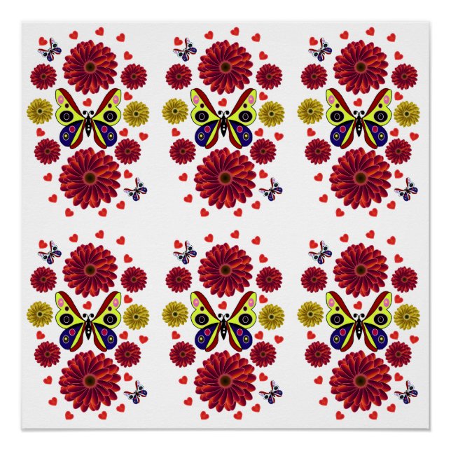 Póster Custom Spring Butterfly Floral Gift  (Frente)