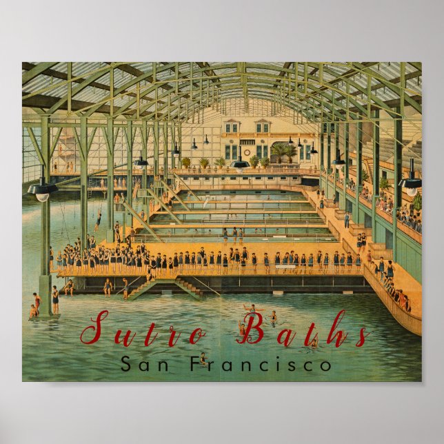Poster Custom Sutro Baths San Francisco California 1885 (Frente)