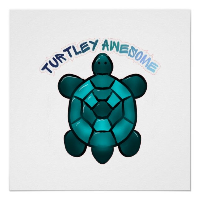Póster Custom Turtle Cute Pun Funny Animal Gift (Frente)